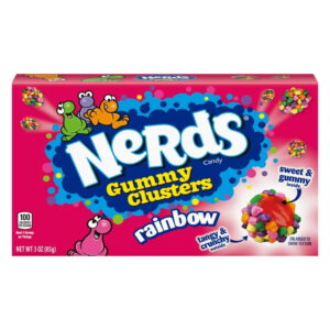 Nerds Gummy Clusters Candy, Rainbow, 3 oz Theater Box (85 gr)